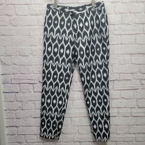 Mr Turk Ikat Print Dress Pants Mens 30x32 (Fits 32x30) Black White Dramatic Arty